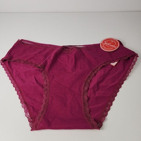 4 Splendies Bikini Brief Womens 1X Underwear Panties Sheer Lace Cotton Mix NWT - Picture 6 of 16